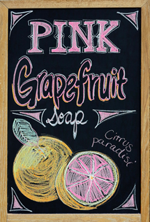 Melissa's Herbaria Pink Grapefruit chalkboard