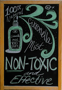 Melissa's Herbaria Citronella Mist chalkboard