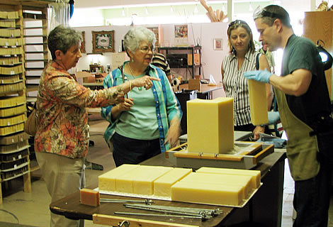 Chris giving Herbaria soap tour