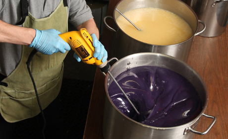 mixing natural soap
