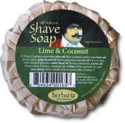 Herbaria all natural lime and coconut oil shave soap photo