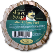 Herbaria all natural mint and hemp seed oil shave soap photo