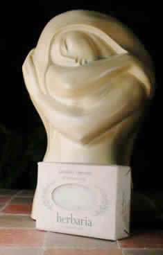 sculpture with herbaria all natural handmade soap bar