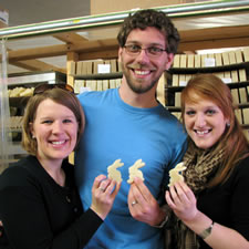 three Herbaria customers with bunny-shapedsoap