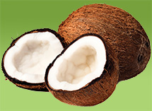 raw coconut halfs