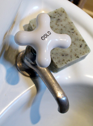 herbaria all natural handmade soap on a dish