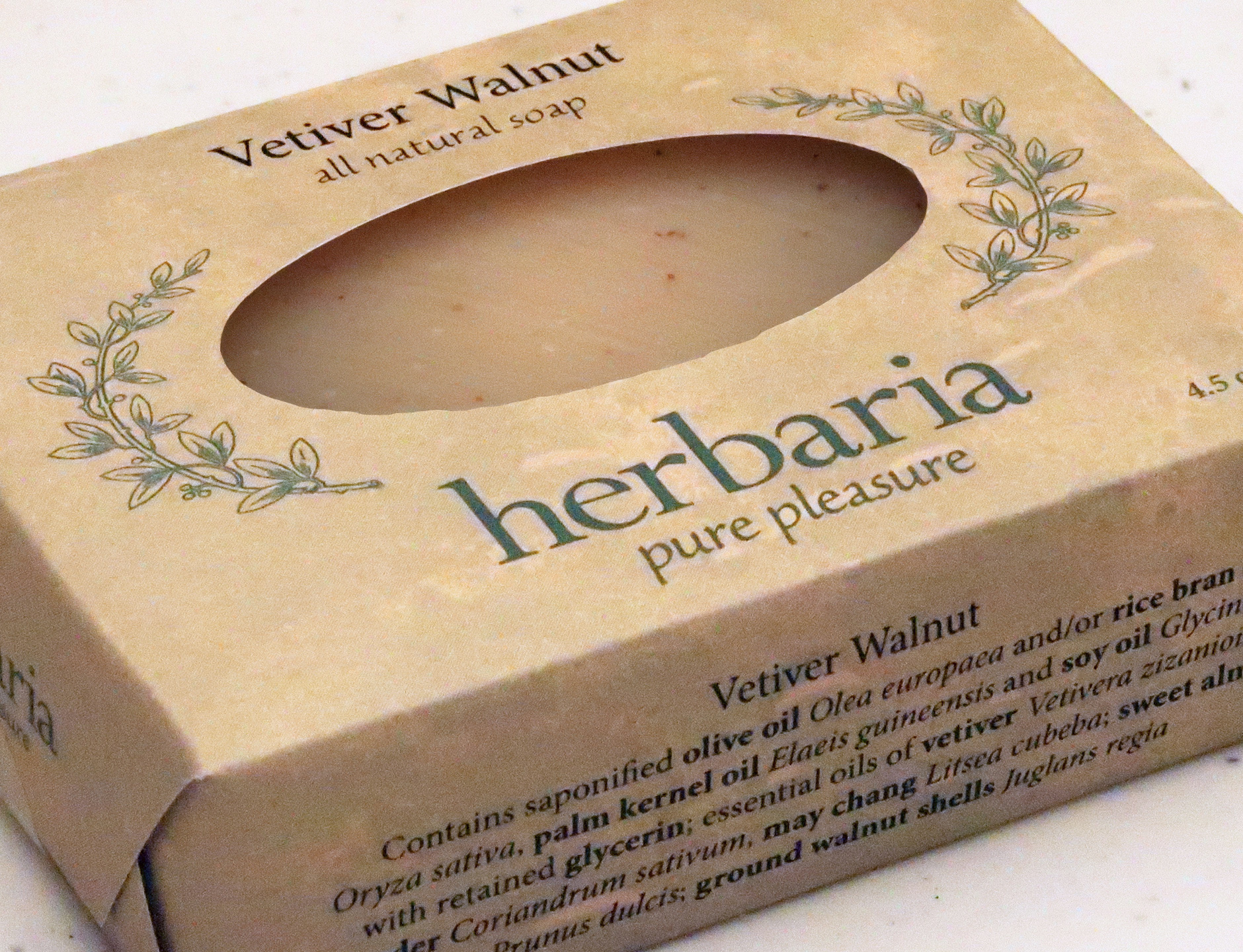 Herbaria Vetiver Walnut Soap Handmade All Natural Essential Oils